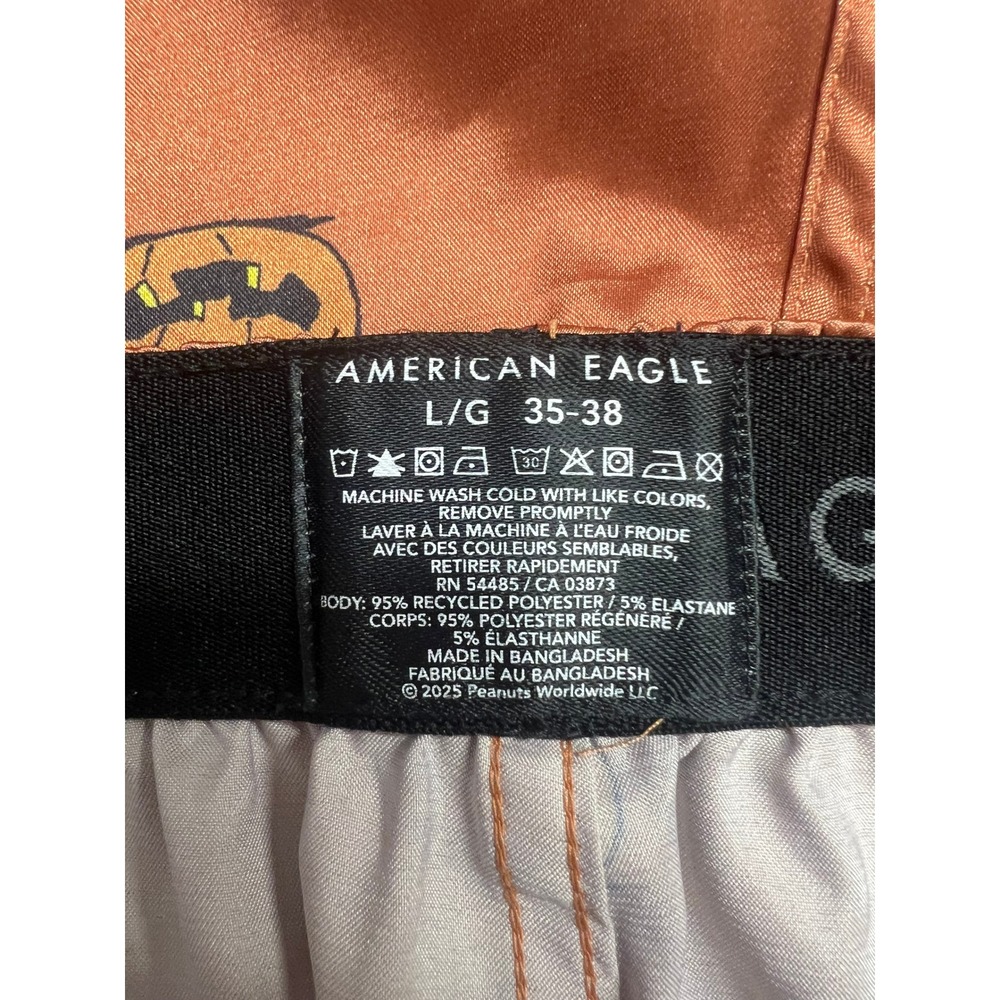 American Eagle Peanuts Snoopy Fall 2024 Satin Shorts M Halloween Pumpkins - Picture 9 of 11